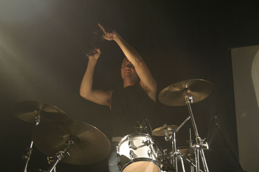 Aaron at the drums